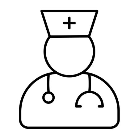 doctor line icon. Vector illustration isolated on white backgroundのイラスト素材