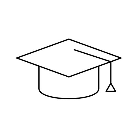 Education Hat Icon. Vector illustration isolated on white backgroundのイラスト素材