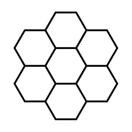 Honey comb line icon. Hexagon sign. Vector illustration isolated on white backgroundのイラスト素材