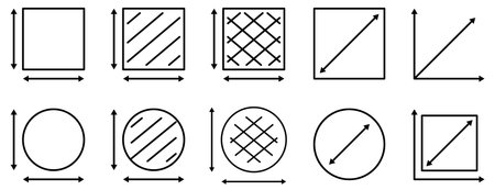 Set of dimension line icons. Design can be used for web and mobile app. vector illustrationのイラスト素材