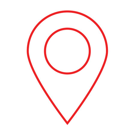 Outline location icon. Vector illustration isolated on white backgroundのイラスト素材