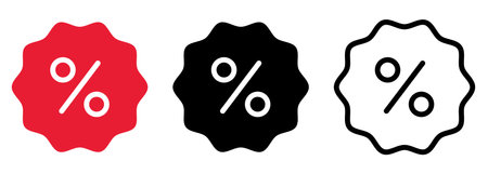 Set of sale percent icons. Design can be used for web and mobile app. vector illustrationのイラスト素材
