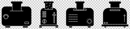 Toaster icon set. Design can be used for web and mobile app. Vector illustration isolated on transparent backgroundのイラスト素材