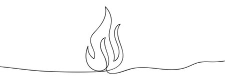 continuous line of fire. Vector illustration isolated on white backgroundのイラスト素材
