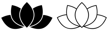 Set of lotus icons. Lotus flower symbol. vector illustrationのイラスト素材
