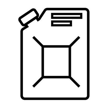 Fuel can line icon. Petrol can tank fuel container. Vector illustration isolated on white backgroundのイラスト素材
