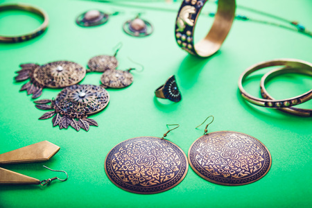 Female indian jewellery and accessoriesの写真素材