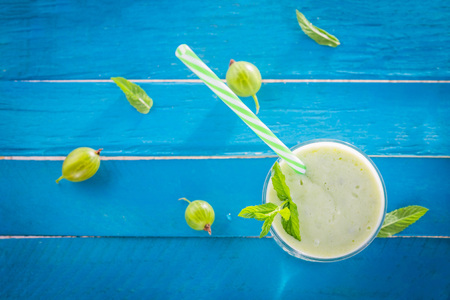 Fruity smoothie with gooseberryの写真素材