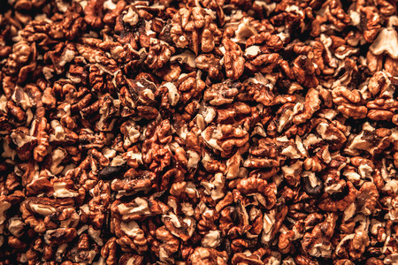 Walnut texture. Heap of nuts. Peeled nuts. Background of nuts. Healthy food concept. Organic healthy food.の写真素材