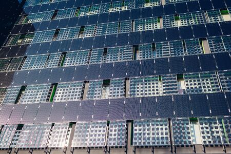New high multistorey office residential building. Modern house of black glass. Contemporary...