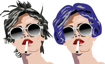 girl with a cigarette.のイラスト素材