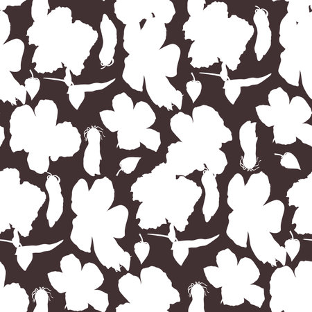 Seamless pattern of hand-drawn watercolor illustrations of Hawaiian hibiscus flowers. Bright tropical flowers on a gray background. fashion printの写真素材