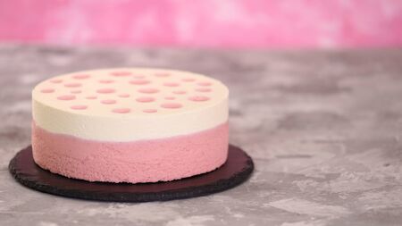 Delicious strawberry mousse cake.の写真素材
