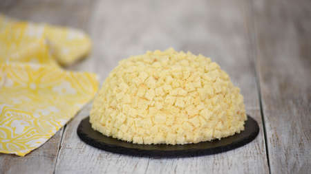 Traditional Italian Mimosa Cake for Mothers Day.の写真素材