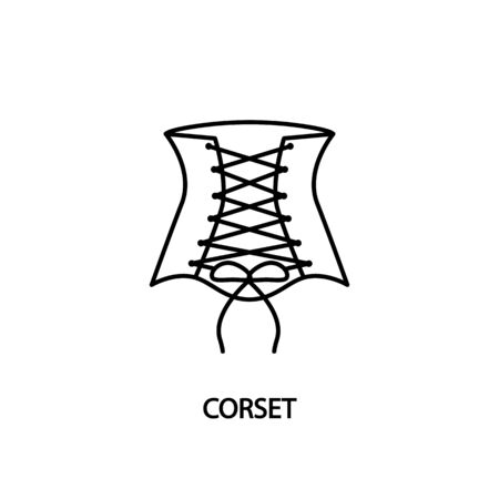 Corset flat line icon. Illustration of a female corset. Lingerieのイラスト素材