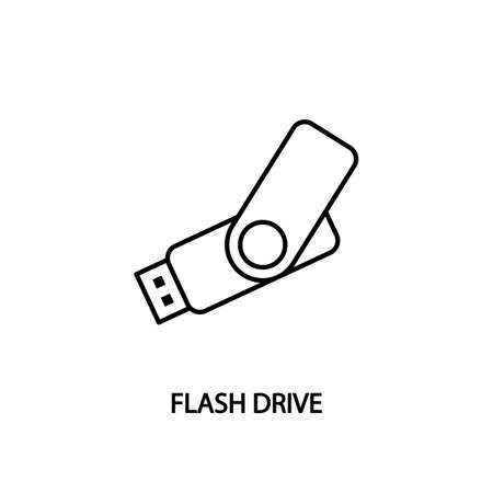 Flash drive line icon. USB symbol. memoryのイラスト素材