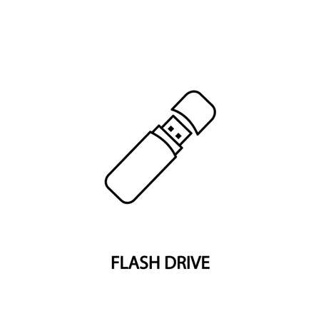 Flash drive line icon. USB symbol. memory.のイラスト素材