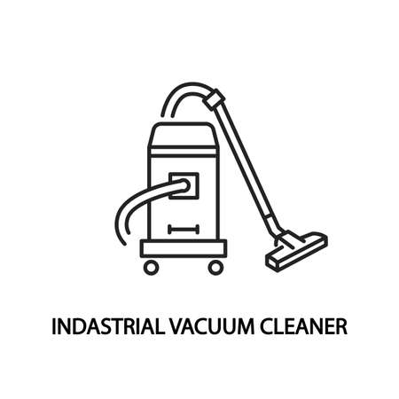 Industrial vacuum cleaner line flat icon.のイラスト素材