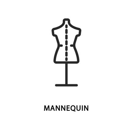 Tailor mannequin flat line icon. Vector illustration sewing equipmentのイラスト素材