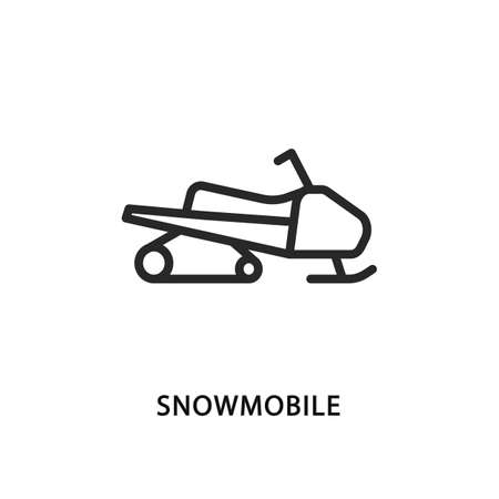 Snowmobile flat line icon. Vector illustration motor sled symbolのイラスト素材