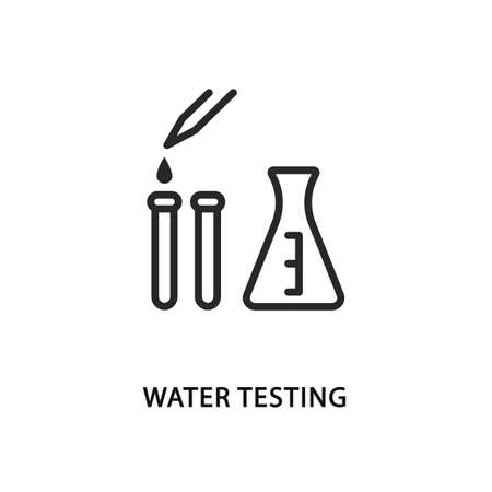 Water testing. Vector illustration chemical water research and analysisのイラスト素材