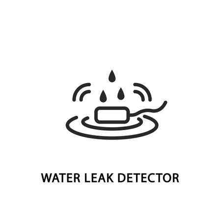 Water leaking detector flat line icon. Vector illustration plumbing equipment for leakage preventionのイラスト素材