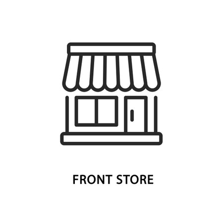 Front store flat line icon. Vector illustration shop, score, market, supermarketのイラスト素材