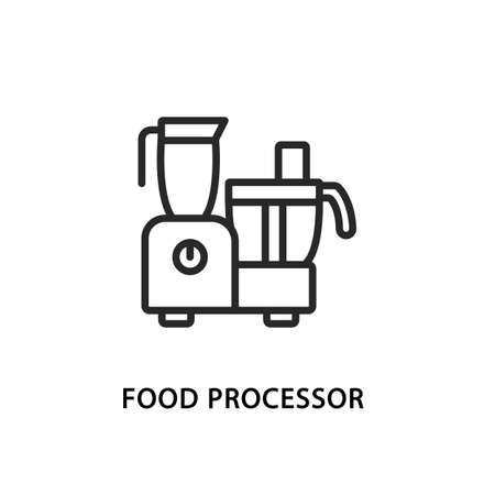 Food processor flat line icon. Vector illustration kitchen appliances.のイラスト素材