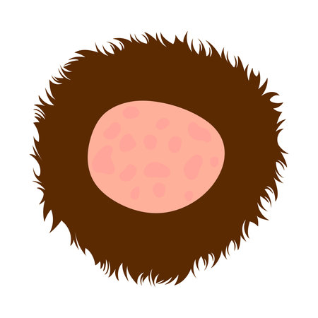 Close up of bald spot in fur of animal vector illustration isolated on white backgroundのイラスト素材