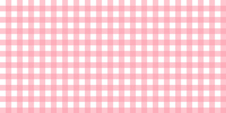 Seamless gingham plaid pattern in pink color. Horizontal pattern of stripes in pink tones.のイラスト素材