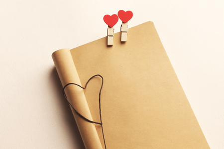 Roustic notebook for valentines dayの写真素材