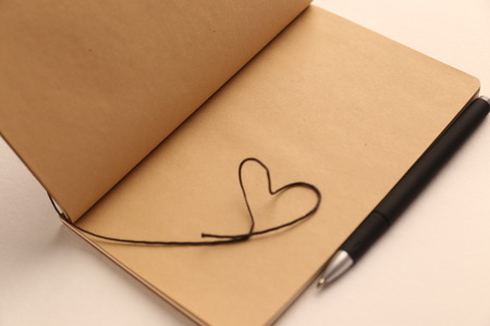 Roustic notebook for valentines dayの写真素材