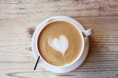 Cappuccino with heart on the topの写真素材
