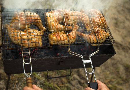 Barbecue in the outdoorの写真素材