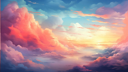 A mesmerizing pink sky sunset adorned with wispy clouds, a peaceful moment to cherish.の素材