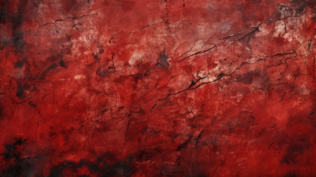 Red grunge textured wall background.の写真素材