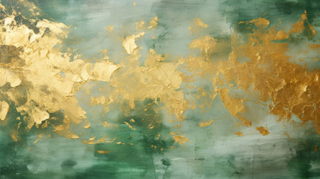 dark green and golden wall texture background. can be used for designの素材