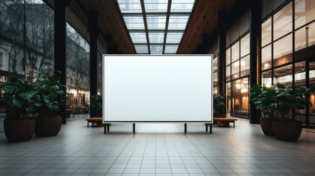 Retail Focus: Place your message center stage with a mockup billboard in a shopping mall, creating a visual focal point amid the retail buzzの素材