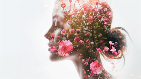 essence of devotion in a captivating double exposure design on a pure white background.の素材