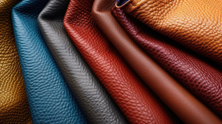 Colorful Leather Rolls with Diverse Texturesの素材