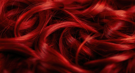 Vibrant Red Hair Texture in Close-up View