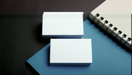 Blank business cards. Template for branding identity. For graphic designers presentations and portfoliosの素材
