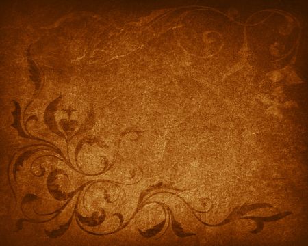 vintage textured background with floral elementsの写真素材