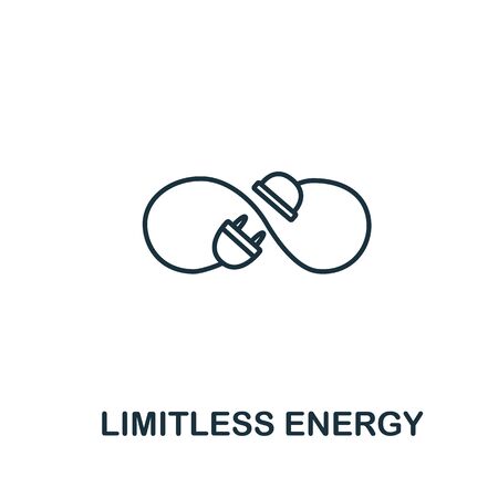 Limitless energy icon from clean energy collection. Simple line element limitless energy symbol for templates, web design and infographics.のイラスト素材