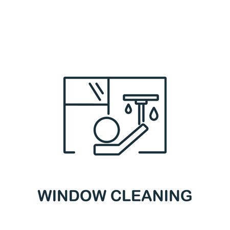 Window Cleaning icon from cleaning collection. Simple line element window cleaning symbol for templates, web design and infographics.のイラスト素材