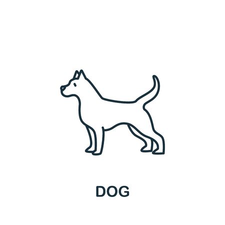 Dog icon from home animals collection. Simple line element Dog symbol for templates, web design and infographicsのイラスト素材