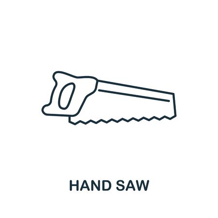 Hand Saw icon from garden collection. Simple line Hand Saw icon for templates, web design and infographics.のイラスト素材