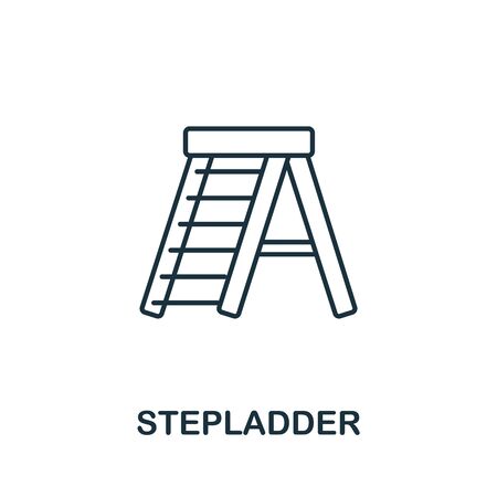 Stepladder icon from garden collection. Simple line Stepladder icon for templates, web design and infographics.のイラスト素材