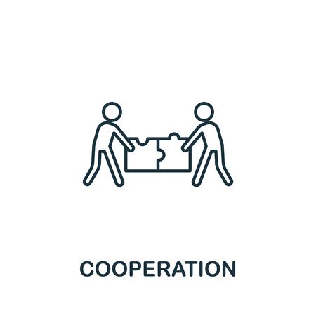 Cooperation icon from teamwork collection. Simple line element cooperation symbol for templates, web design and infographics.のイラスト素材