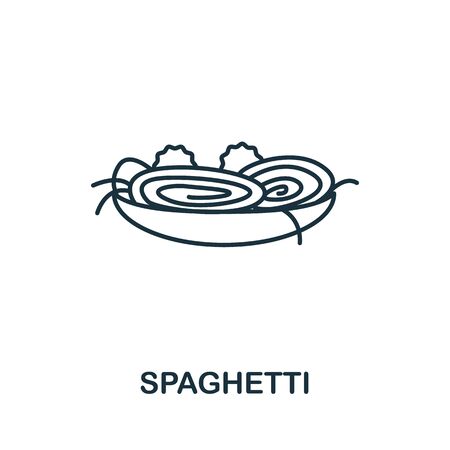 Spaghetti icon from italy collection. Simple line Spaghetti icon for templates, web design and infographics.のイラスト素材